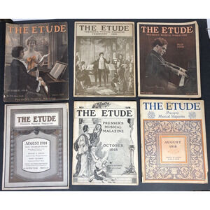 1910s The Etude Music Magazine 11 issues LOT from Antique Ads SHEET MUSIC
